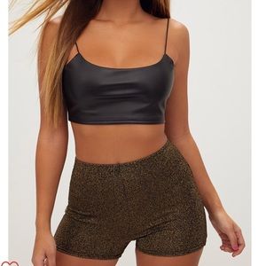 Bronze Metallic Biker Shorts